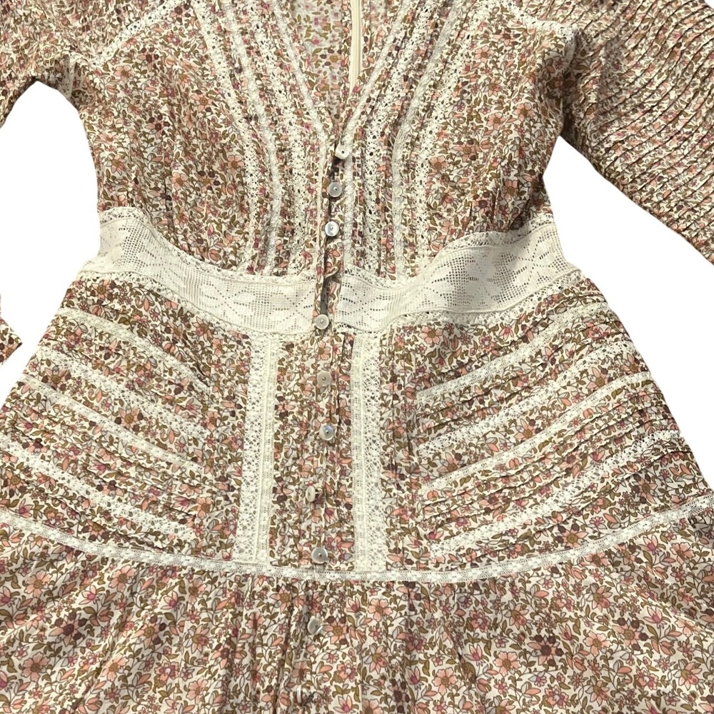 Veronica Beard Addilyn‎ Floral Lace Prairie Boho mini Dress Sz 8 Read EUC - Picture 14 of 16
